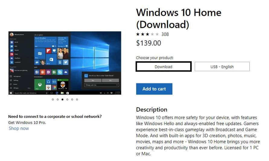 Windows 10 Домашняя Скачать